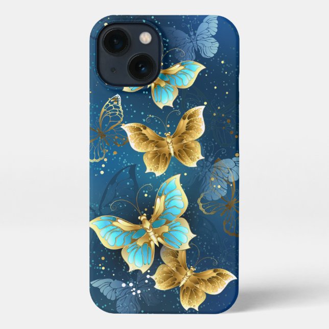 Funda Para iPhone Mariposas doradas (Reverso )