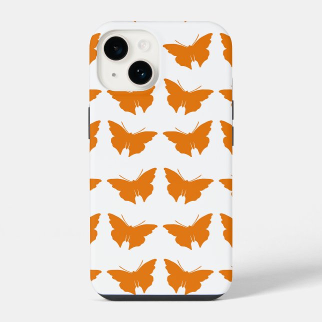 Funda Para iPhone Mariposas Naranja Negrita Mod (Reverso )