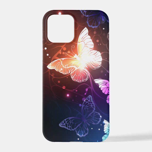 Funda Para iPhone Mariposas nocturnas brillantes (Reverso )