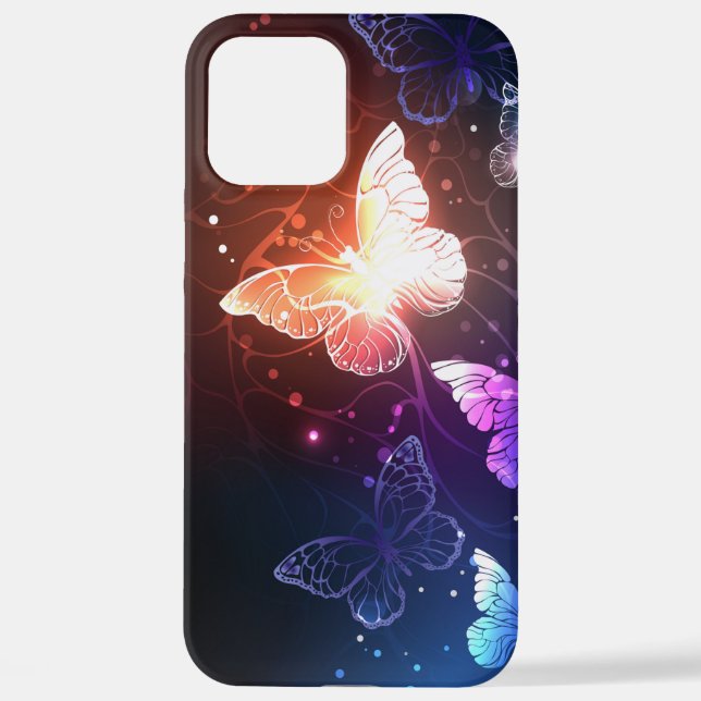 Funda Para iPhone Mariposas nocturnas brillantes (Reverso )