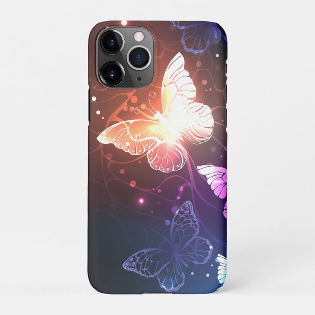 Funda Para iPhone Mariposas nocturnas brillantes (Reverso)