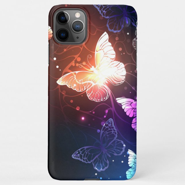 Funda Para iPhone Mariposas nocturnas brillantes (Reverso)