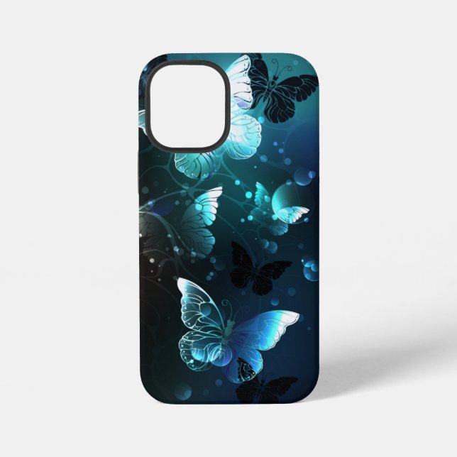 Funda Para iPhone Mariposas nocturnas de menta (Reverso )