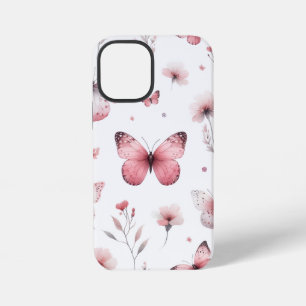 Funda Para iPhone 12 Mini Mariposas Rosadas