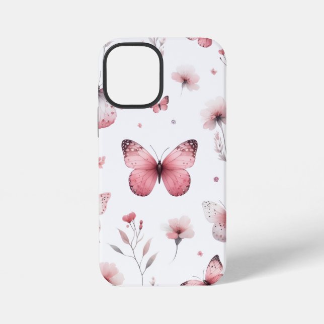 Funda Para iPhone Mariposas Rosadas (Reverso )