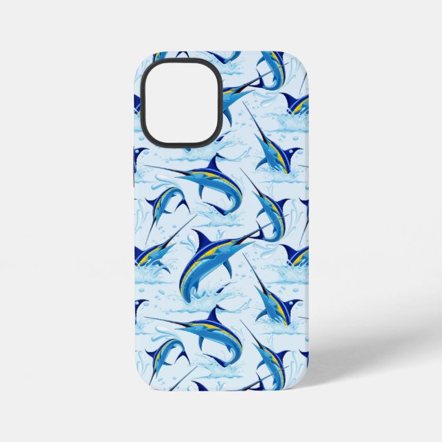 Funda Para iPhone Marlín Azul Saltando fuera del Océano (Reverso )
