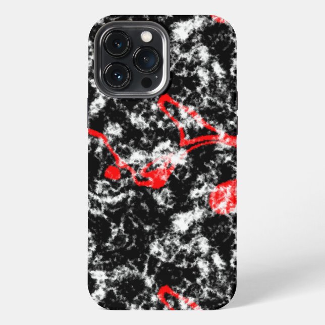 Funda Para iPhone Mármol abstracto rojo, blanco y negro (Reverso )