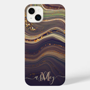 Funda Para iPhone 14 Plus Mármol abstracto y Purpurina