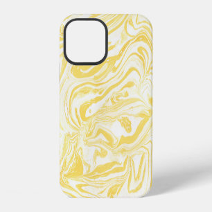 Funda Para iPhone 12 Mármol Amarillo Elegante: Textura Dibujada a Mano