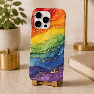 Funda Para iPhone 16 Pro Mármol Arcoíris LGBTQ