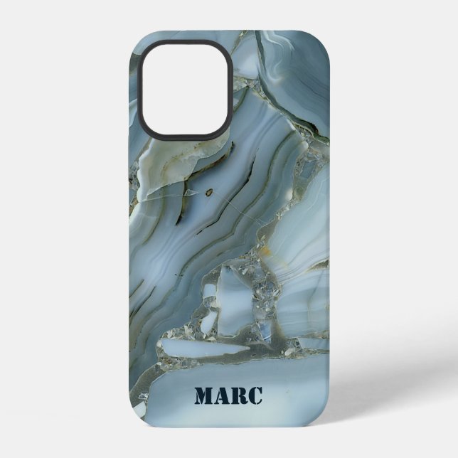 Funda Para iPhone Marmol azul (Reverso )