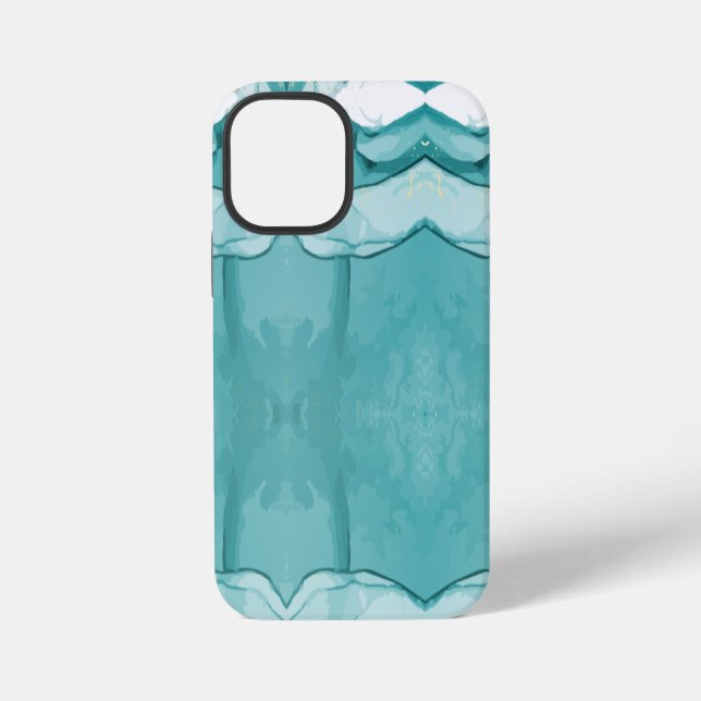 Funda Para iPhone Mármol Azul Claro Patrón Moderno Elegante (Reverso )
