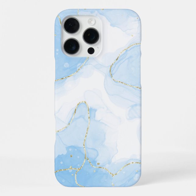 Funda Para iPhone Mármol Azul Elegante (Reverso )
