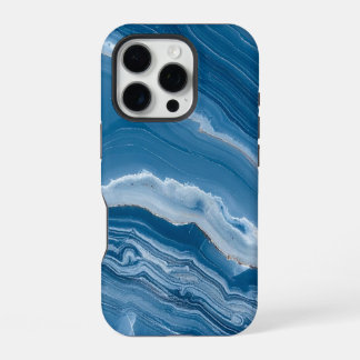 Funda Para iPhone 16 Pro Mármol azul polvoriento de piedra moderna