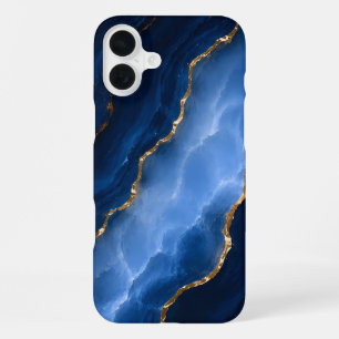 Funda Para iPhone 16 Plus Mármol Azul Zafiro de Lujo