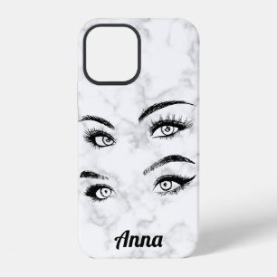 Funda Para iPhone 12 Mármol blanco Cool Trendy, ojos