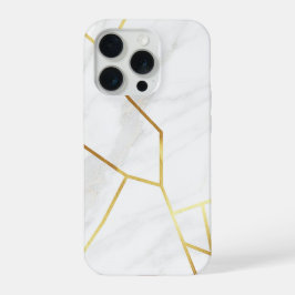 Mármol Blanco Elegante y Kintsugi Geométrico de Or