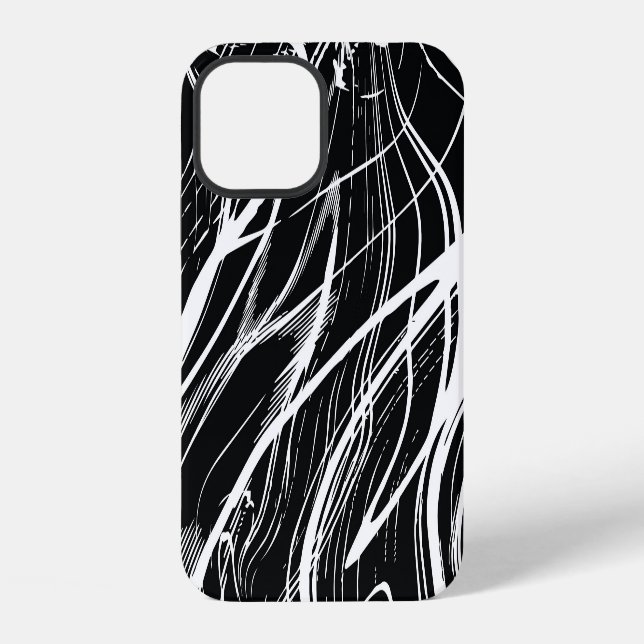 Funda Para iPhone Mármol blanco negro: cosecha abstracta (Reverso )