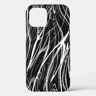 Funda Para iPhone 12 Mármol blanco negro: cosecha abstracta