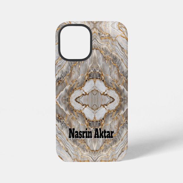 Funda Para iPhone Mármol blanco oro agrietado moderno (Reverso )