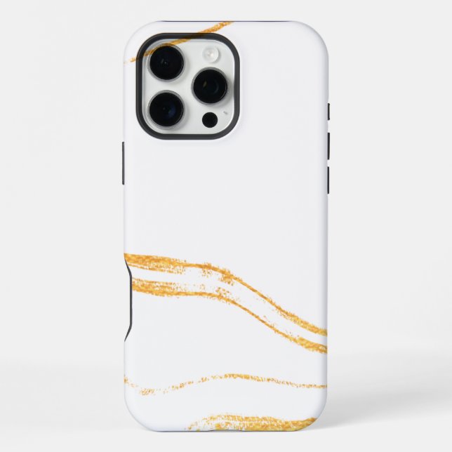 Funda Para iPhone Mármol Blanco y Dorado  (Reverso )