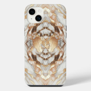 Funda Para iPhone 14 Plus Mármol de Lujo Glam Rosa Dorado Tendencia