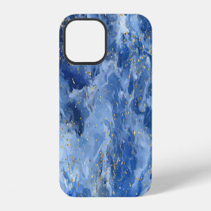 Funda Para iPhone 12 Mármol de oro azul: textura de lujo.