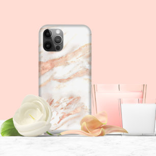 Funda Para iPhone 12 Mármol de oro rosa elegante
