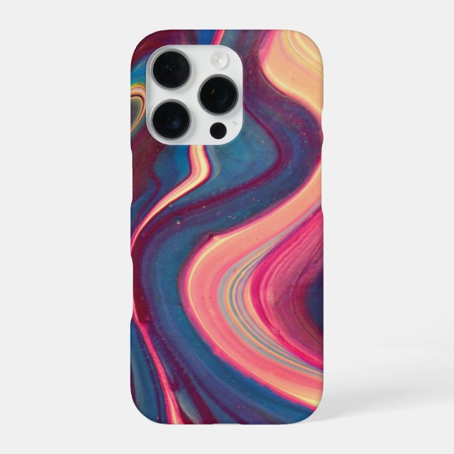 Funda Para iPhone mármol líquido, arte fluido, morado, pastel (Reverso)