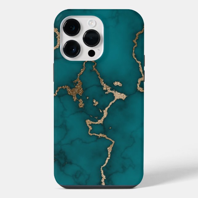 Funda Para iPhone Mármol moderno oro verde (Reverso )