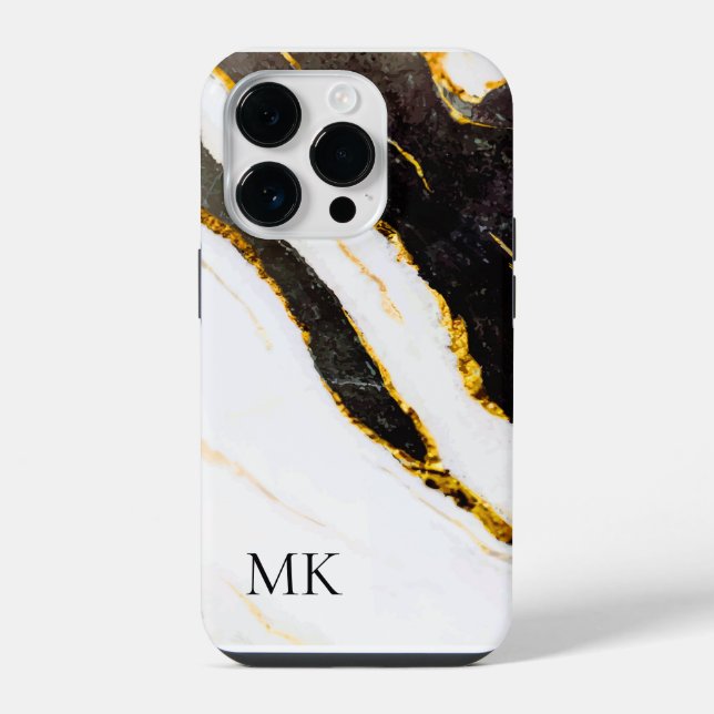 Funda Para iPhone Mármol negro y blanco (Reverso )