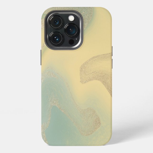Funda Para iPhone Mármol pastel amarillo dibujado a mano (Reverso )