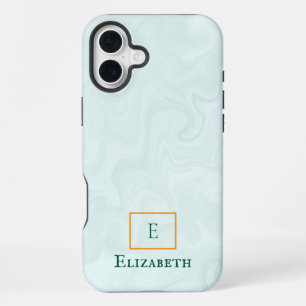 Funda Para iPhone 16 Plus mármol verde polvoriento personalizable y personal