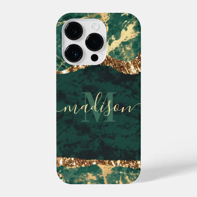 Funda Para iPhone Mármol verde y dorado (Reverso )