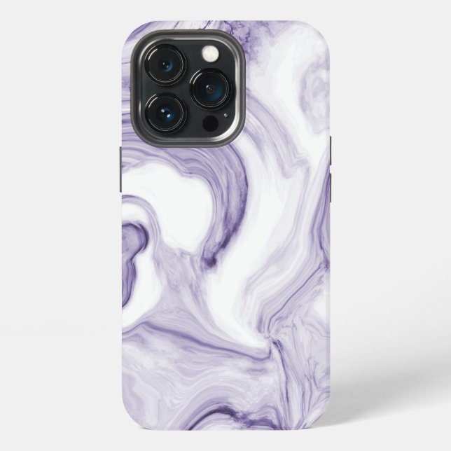 Funda Para iPhone Mármol Violeta Abstracto (Reverso )