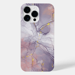 Funda Para iPhone 14 Pro Max Mármol violeta y dorado