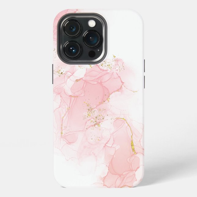 Funda Para iPhone Marmolado con purpurina rosa (Reverso )