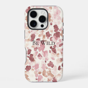 Funda Para iPhone 16 Pro Marrón Chocolate Crema Rosa Abstracto Leopardo Ani