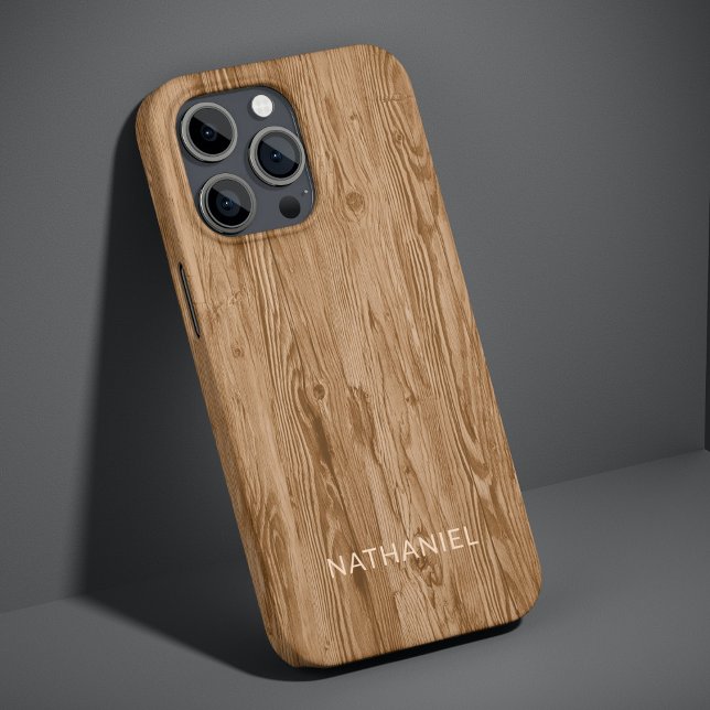 Funda Para iPhone Marrón Tostado Rústico Personalizado Falso Grano d (Subido por el creador)