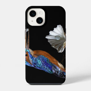 Funda Para iPhone 14 MARTÍN PESCADOR, CONCHA DE MAR Y PERLA Azul eléctr