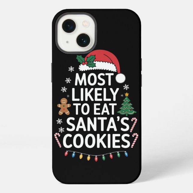 Funda Para iPhone Más Probable De Comer Las Galletas De Santa Navida (Reverso )