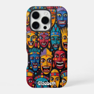 Funda Para iPhone 16 Pro Máscara africana vibrante
