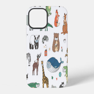 Funda Para iPhone 12 Máscara de animal para niños, patrón de virus.