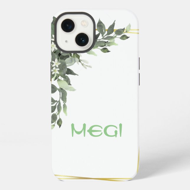 Funda Para iPhone Máscara de flor verde (Reverso )