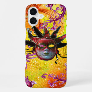 Funda Para iPhone 16 Plus MÁSCARA DE PAYASO ROJO NEGRO Carnaval Amarillo Pú