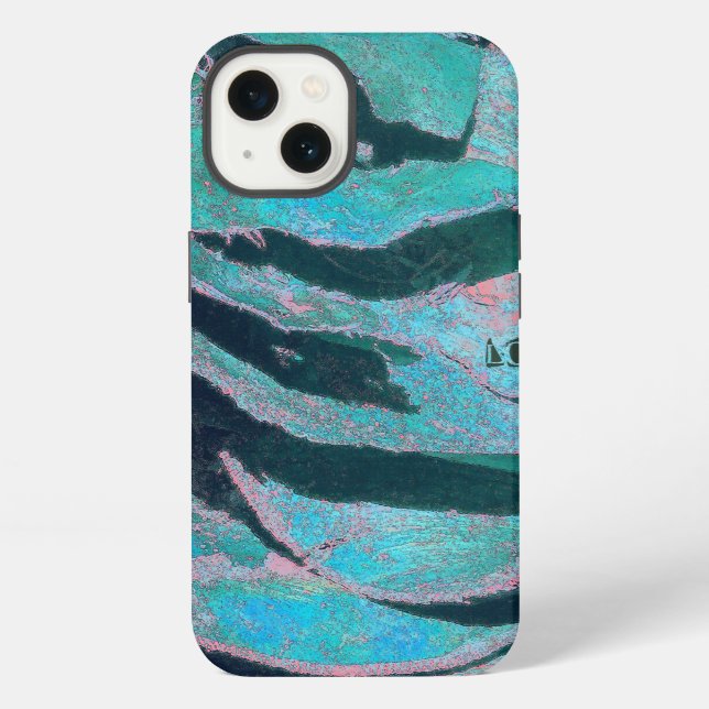 Funda Para iPhone Máscara de risas azules (Reverso )