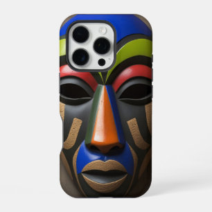 Funda Para iPhone 16 Pro Máscara Tribal Africana Simbolismo Geométrico