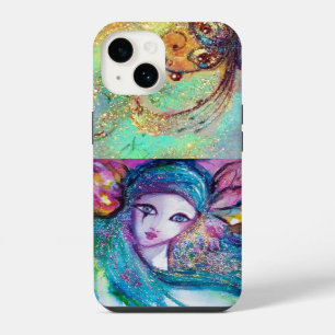 FUNDA PARA iPhone 14 MÁSCARA VENECIANA /MÁSCARA AZUL