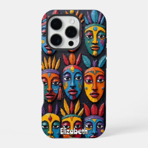 Funda Para iPhone 16 Pro Máscaras Culturales Vibrantes