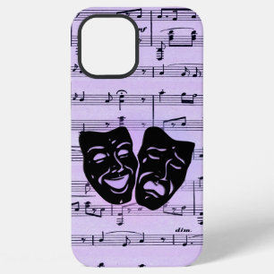 Funda Para iPhone 12 Pro Max Máscaras de Música y Teatro Púrpura